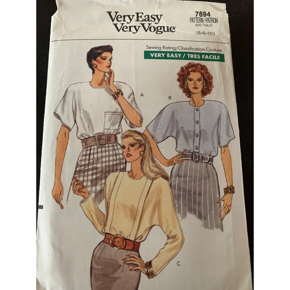 Vogue Misses Blouse Top Sewing Pattern 7694 Sz 6 - 10 - Uncut - Picture 10 of 10